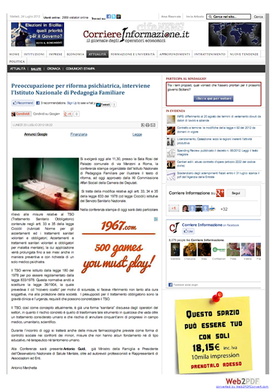 Articolo Corriere Informazione